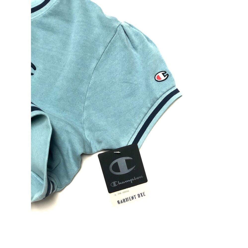 Champion Cropped Short Sleeve Sweatshirt Womens Sz L Fleece Crop Top Large NWT - Picture 6 of 8